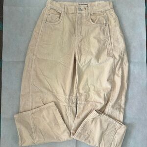We the Free cream corduroy good luck mid rise barrel NWT